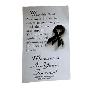 Grief Awareness Pin Black Ribbon Lapel Pin Remembrance Memorial